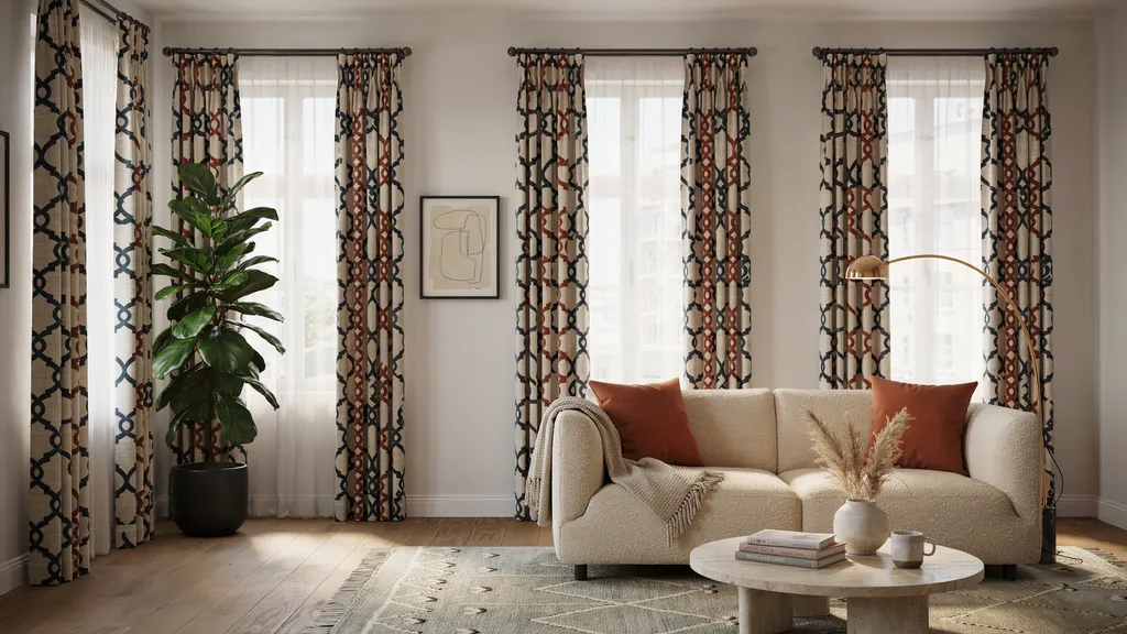 5. Patterned Curtains as a Statement Feature