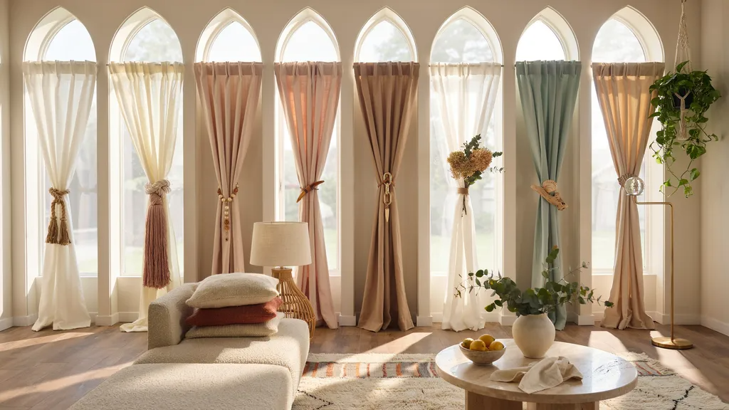 Creative curtain tie back ideas displayed on elegant window curtains in a stylish living room
