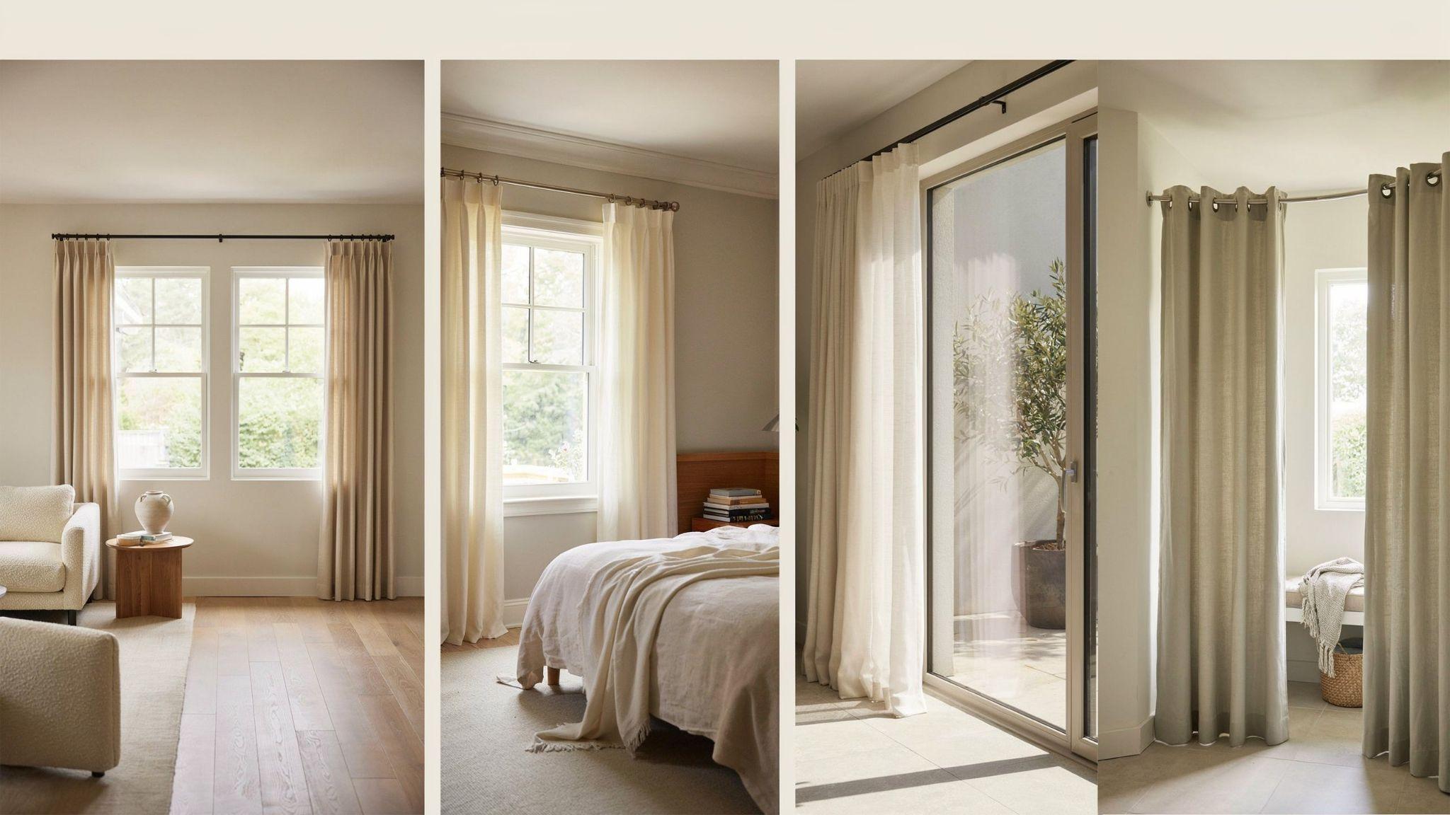 Comparison of back tab curtains suitability in bedrooms, living rooms, and sliding doors versus ring-top styles