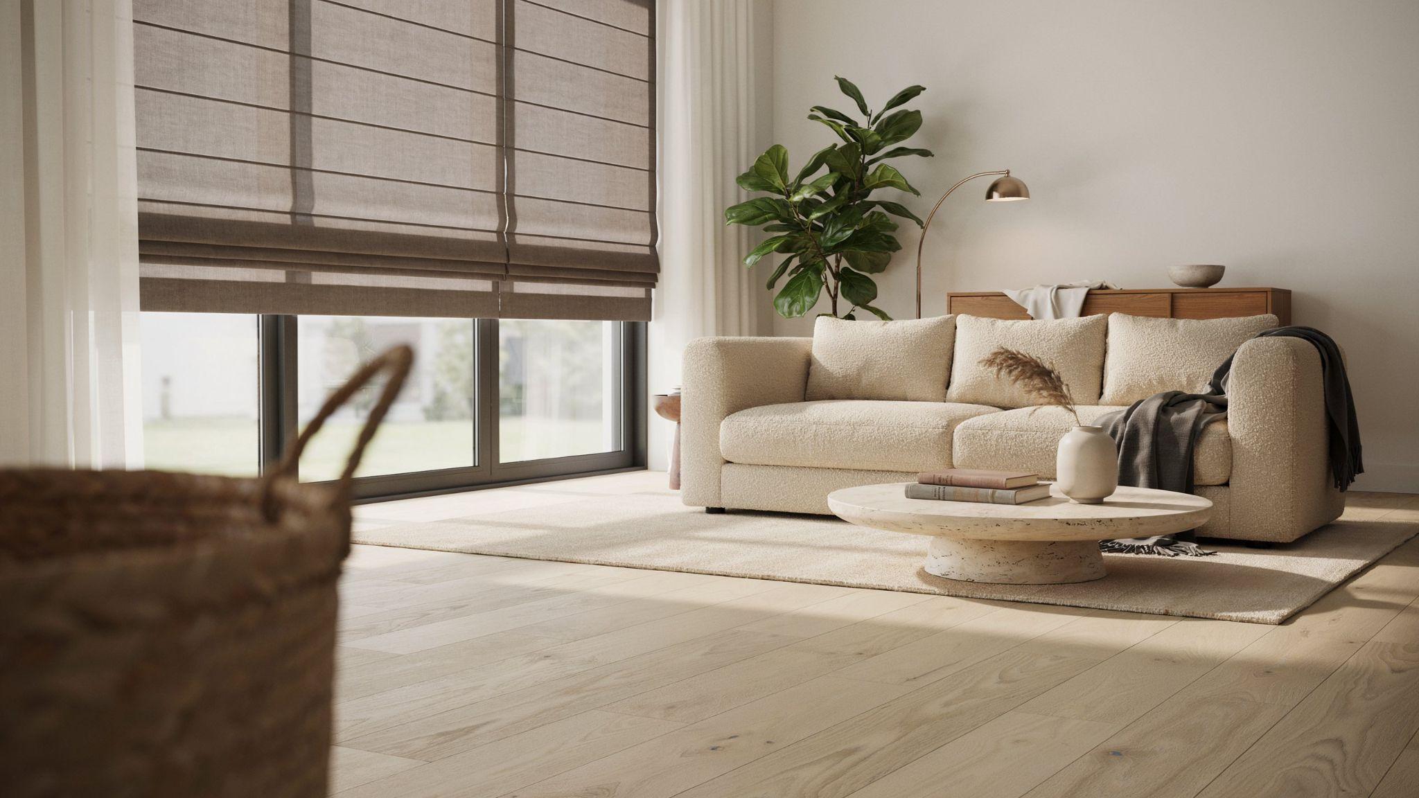 Roman shades providing clean lines and structured window coverage