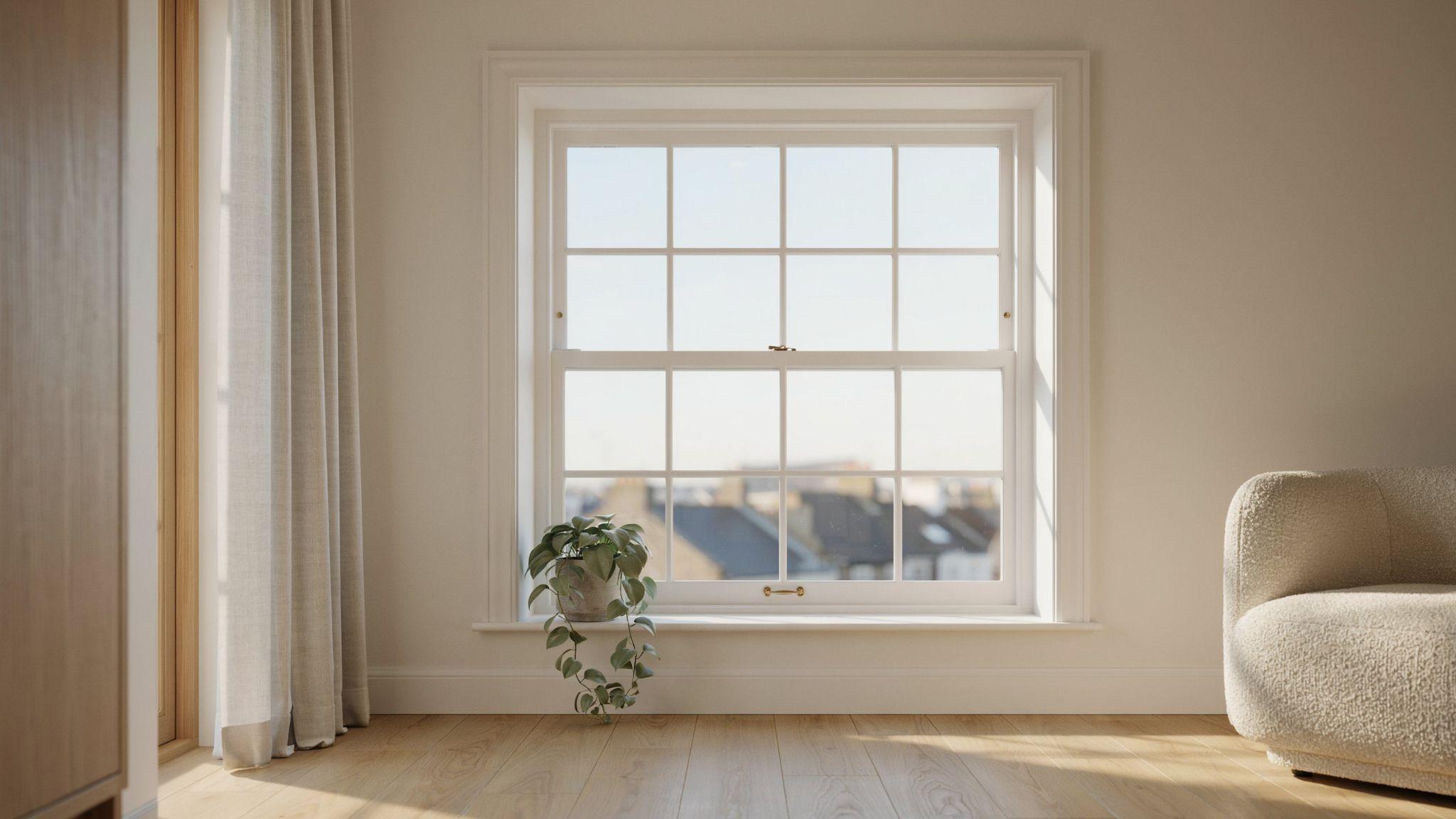Window sash showing stiles rails muntins and double hung design in detailed view