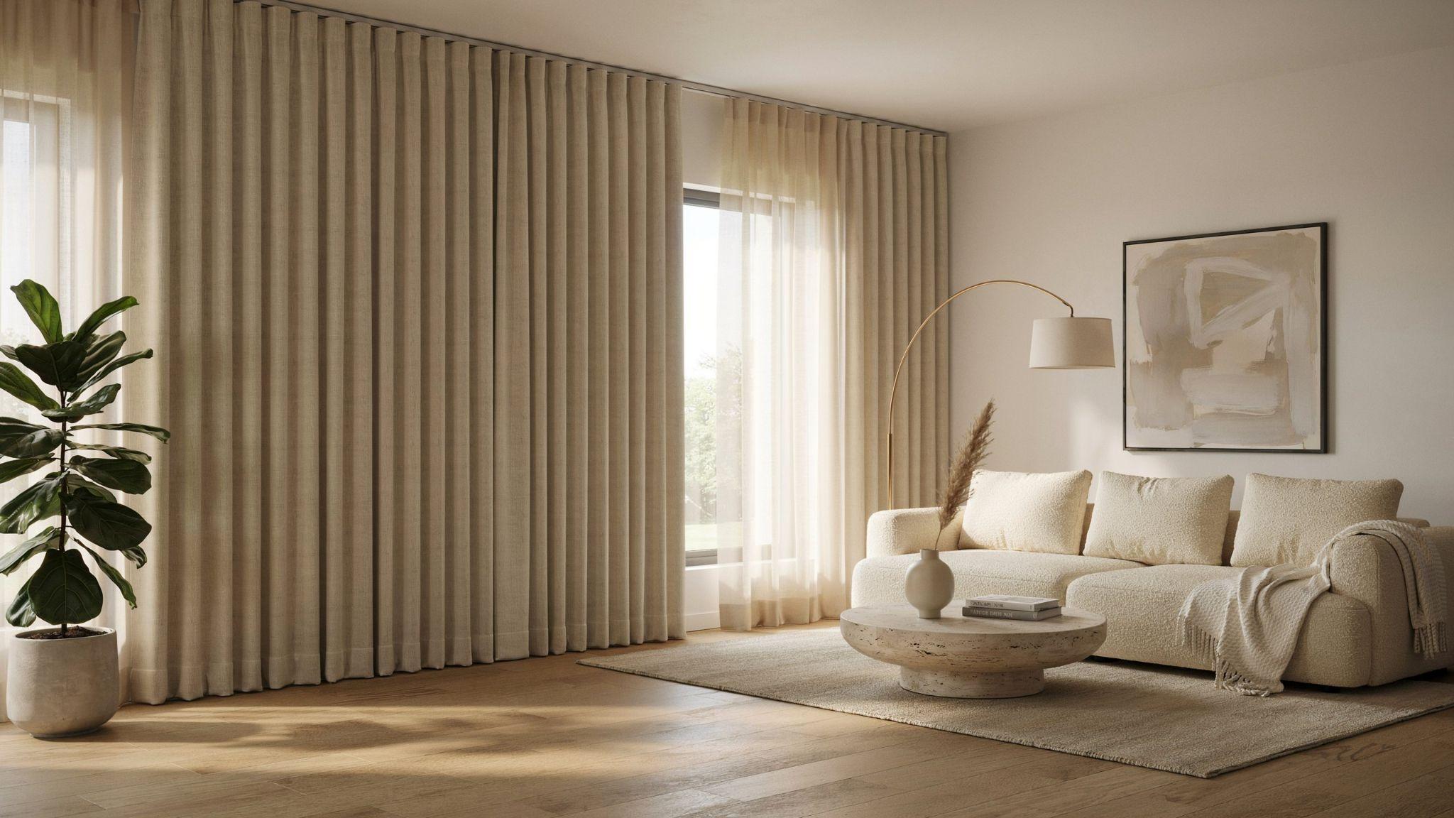 Inverted pleat curtains offering clean lines for modern room designs