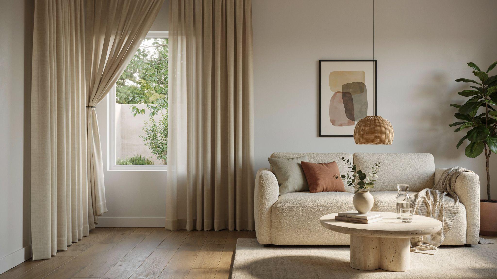 Heat blocking curtains improving comfort and energy efficiency in modern homes