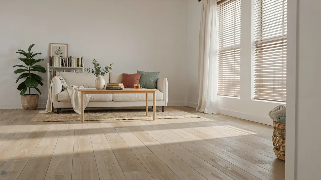 Cellular blinds in an energy-efficient living room