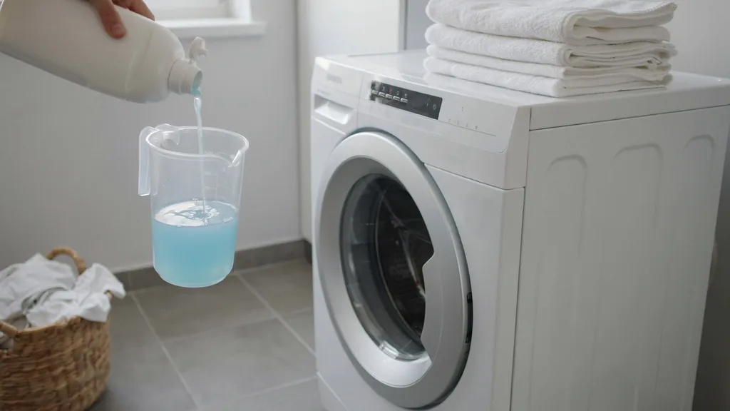 Adding mild detergent for washing blackout curtains.