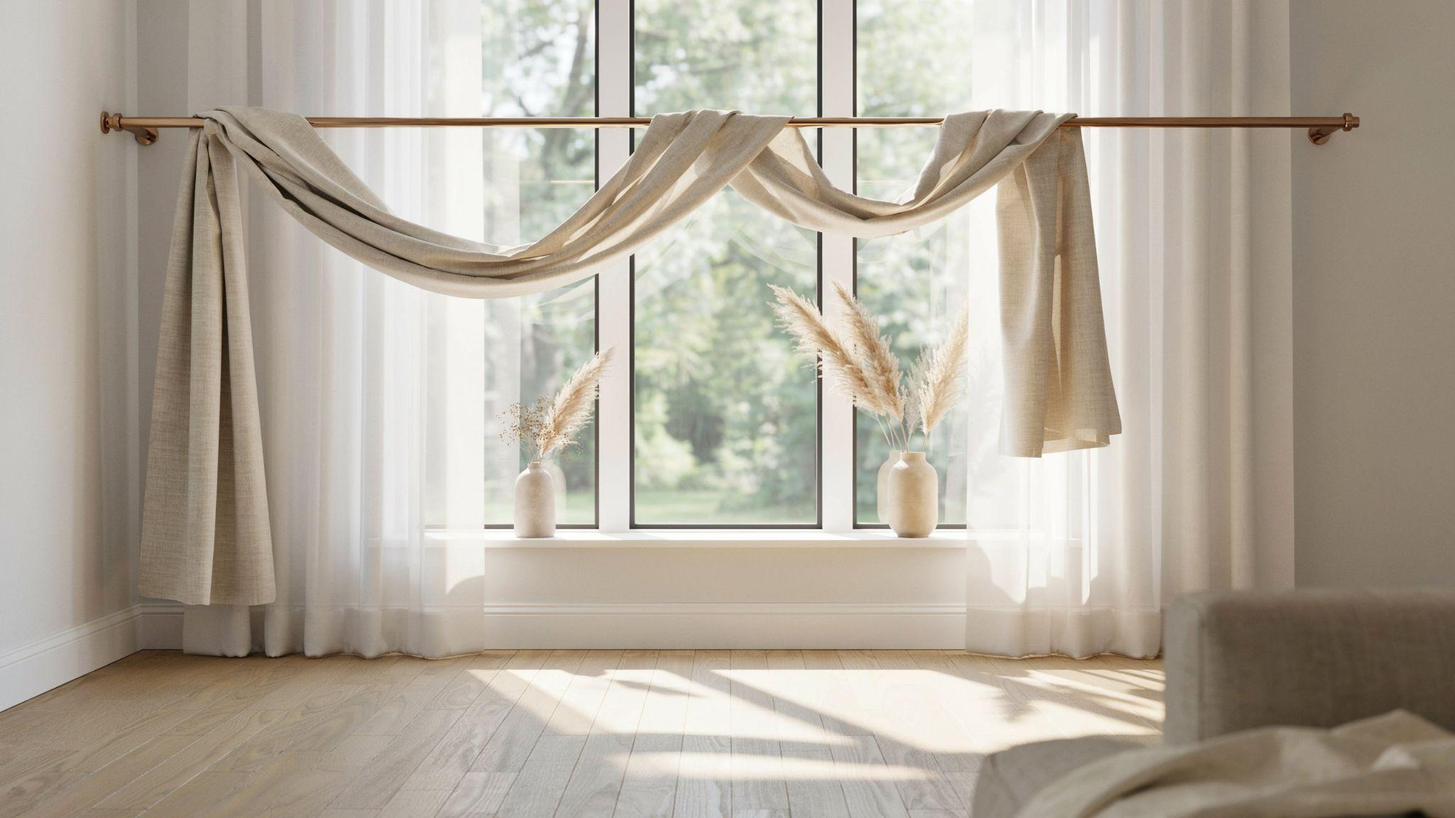 Window scarf curtain adding decorative softness and visual interest indoors