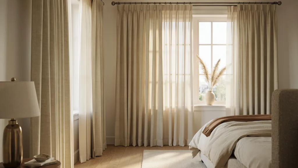 Fabric curtain tie backs matching window treatments