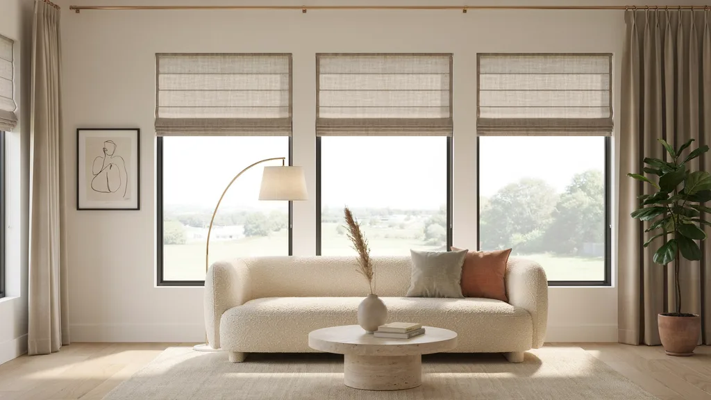 Roman Shades With Decorative Side Panels