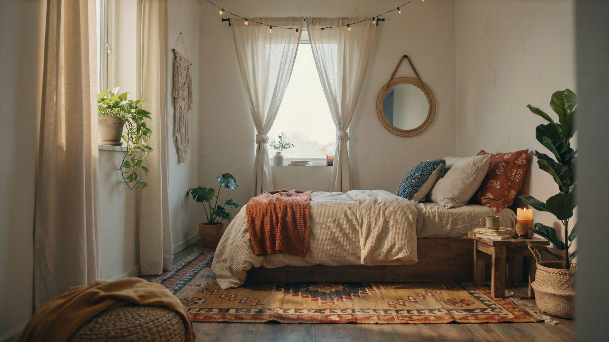 Tie top curtains bringing bohemian charm and relaxed style to interiors