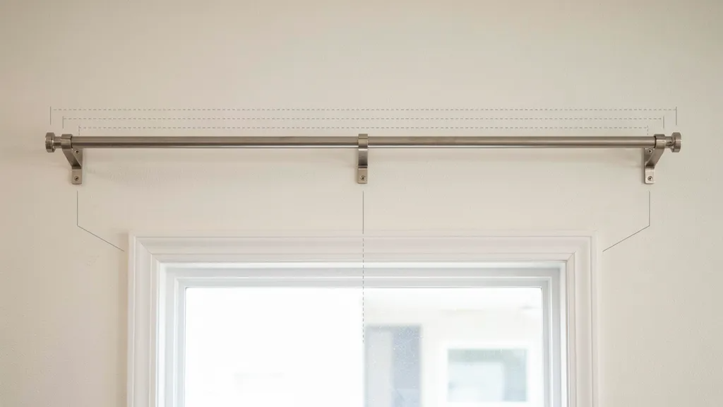 Planning bracket placement for a wide curtain rod.