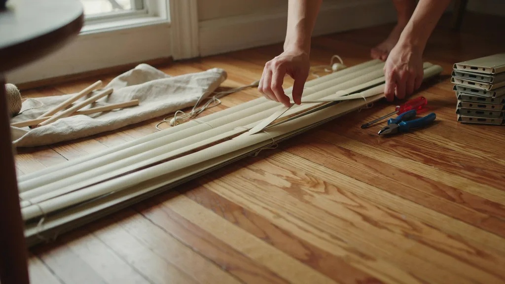 Modifying mini blinds for DIY blackout shades.