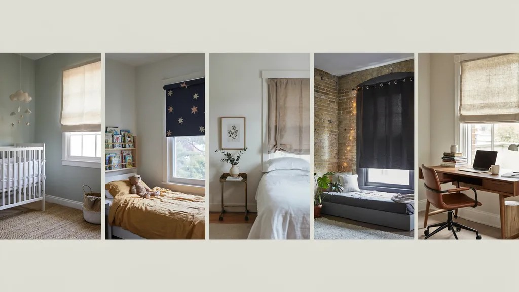 Rooms where DIY blackout shades work best.