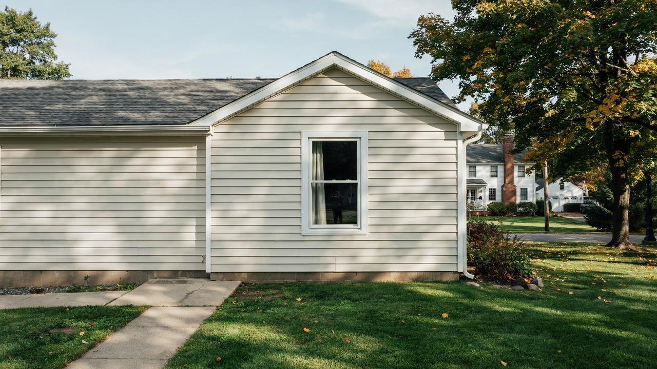 Single-hung window with the bottom sash open.