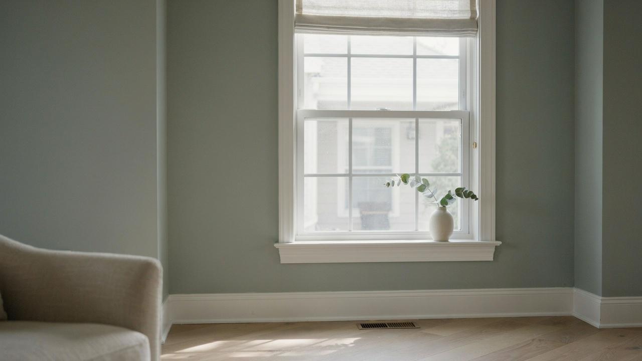 Double-hung window with both upper and lower sashes visibly movable.